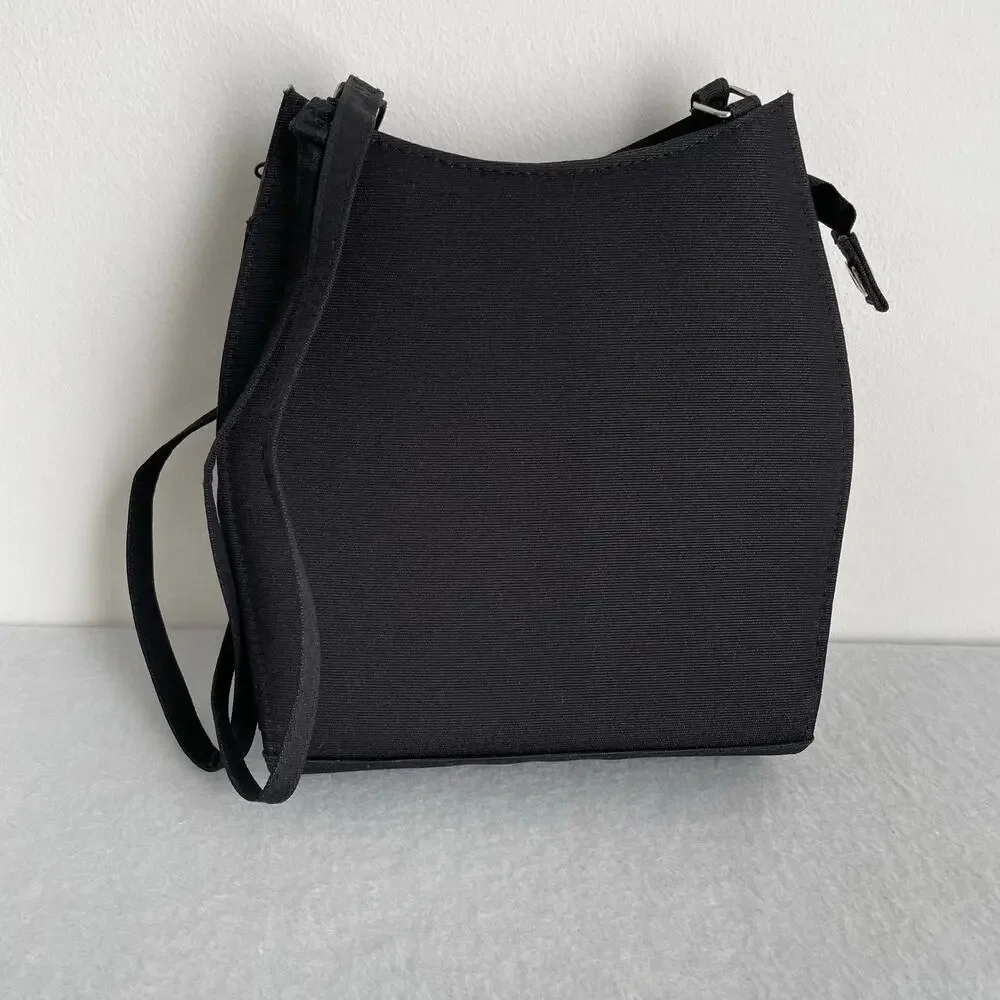 Vintage y2k Black Shoulder Bag Classic Structured Minimalist 2000s Sleek